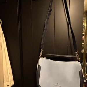 kate spade Light Blue and Navy Suede Leather Crossbody Bag